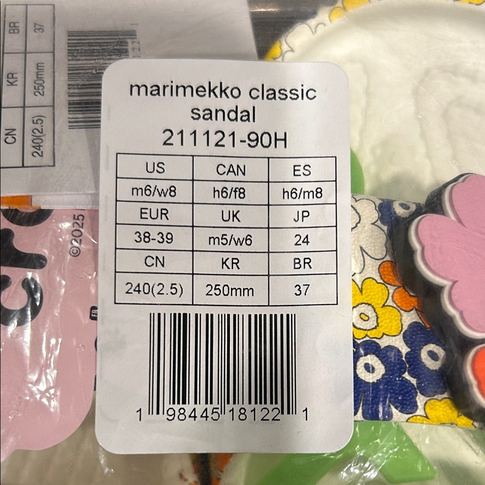 NWT CROCS X Marimekko Women’s Floral Sandals - Yellow, Blue, Orange on white - Picture 3 of 8